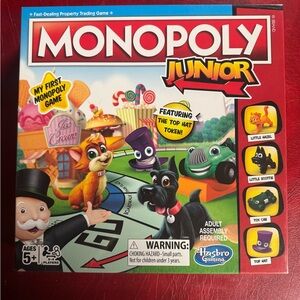 Monopoly Junior Board Game by Hasbro - Red and Yellow